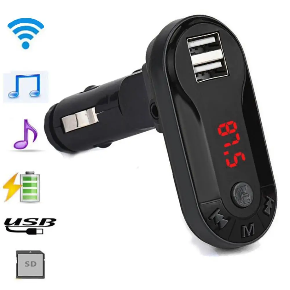Автомобильный комплект USB зарядное устройство Поддержка TF карты U диск I9 Bluetooth автомобильный комплект fm-передатчик MP3 музыкальный плеер Handsfree полезный Беспроводной#259085