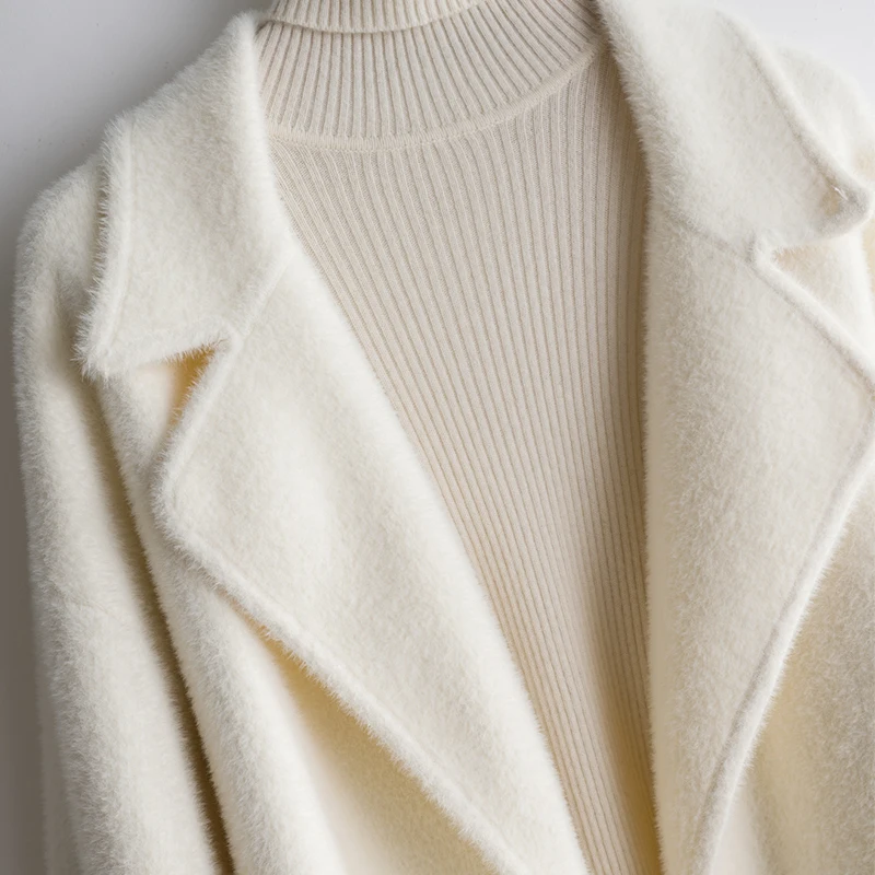 BELIARST/ осенне-зимнее новое шерстяное пальто с длинными рукавами женское плотное высококачественное бархатное пальто женский длинный кардиган