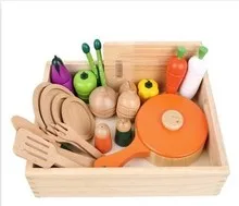 Multi-functional Wooden Children Kitchen Play House Toys Parent And Child Game Slicer Set