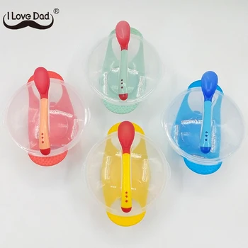 

New Baby Dinner Bowls Spoon Set Baby Lunch Feeder For Infant Kids Nursing Bowl Subsidiary Baby Feeding Stuff