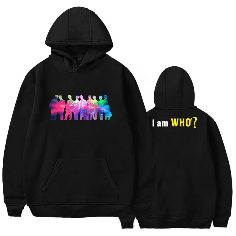 KPOP Stray Kids I AM WHO/мужские и женские осенне-зимние Бархатные толстовки с капюшоном свободный уличный пуловер хлопковый дропшиппинг