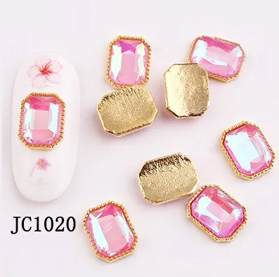 100pcs/bag Nail Crystal Rhinestones Flat AB Color 3D Charming Rhinestone 6x12/10x7.5mm Luminous Nails Glitter Stone Decoration - Цвет: 10