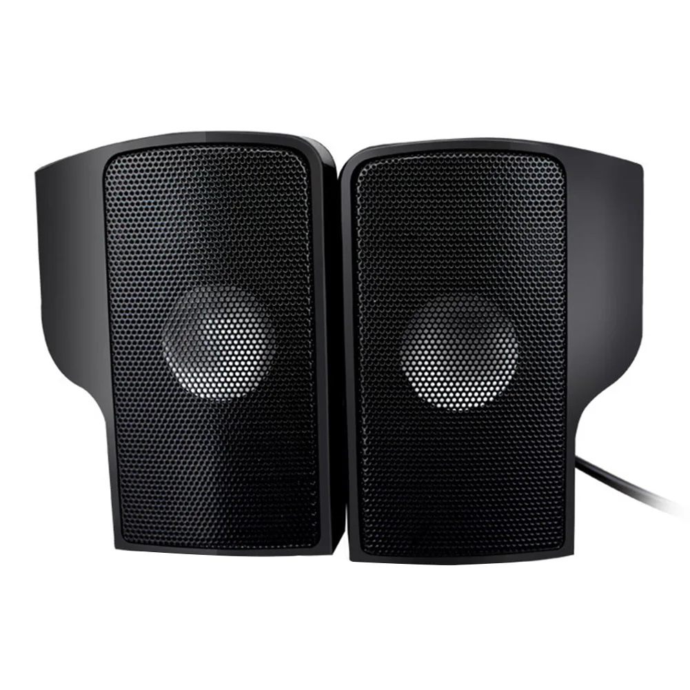 1 Pair Music Player Travel Office Laptop Line Controller Clip Speaker Phone USB Stereo Computer Black Mini Portable MP3 Home