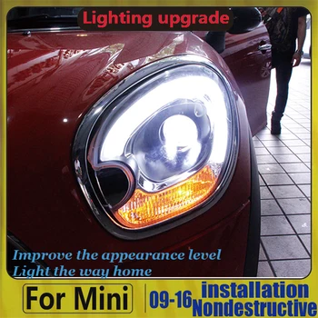 

led Projector lens For Mini Countryman R60 LED HeadLamps Assembly 2007-2016 Year With LED Daytime Running light