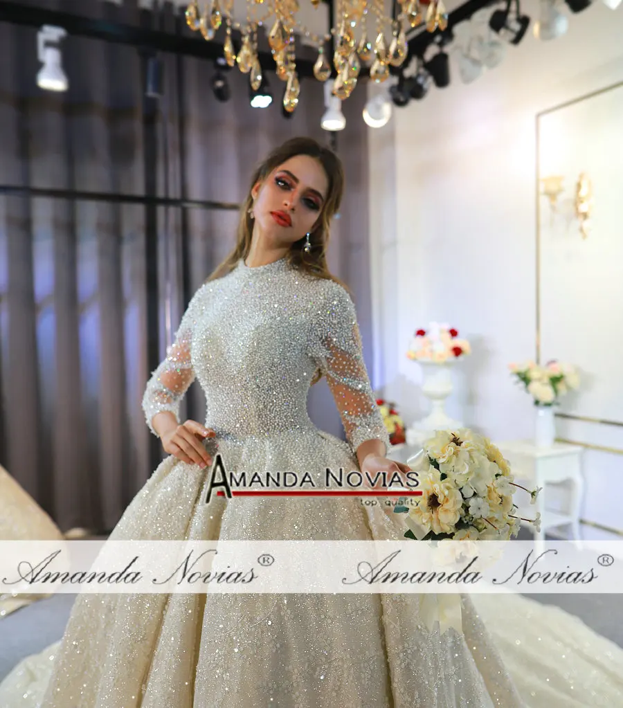 Свадебное Платье Аманда новиас с жемчугом Роскошные свадебные платья