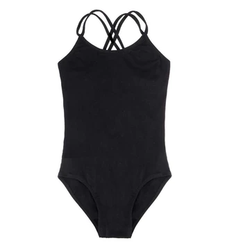 

Girls Cotton Strap Gymnastics Skating Leotards Dance Costumes Cute Ballet Ballroom Dance Wear Kids Dancing Dance Clothing black,