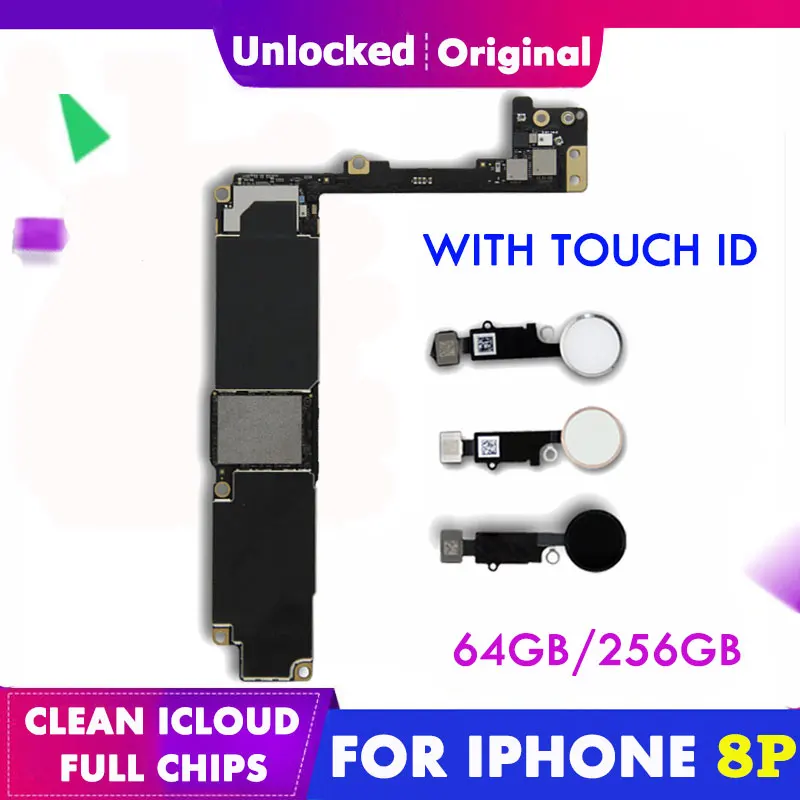 Оригинальная материнская плата для iphone 8 Plus 8 P 64G 256G w/NO Touch ID iCloud разблокировка логическая материнская плата Полная разблокировка материнская плата iOS