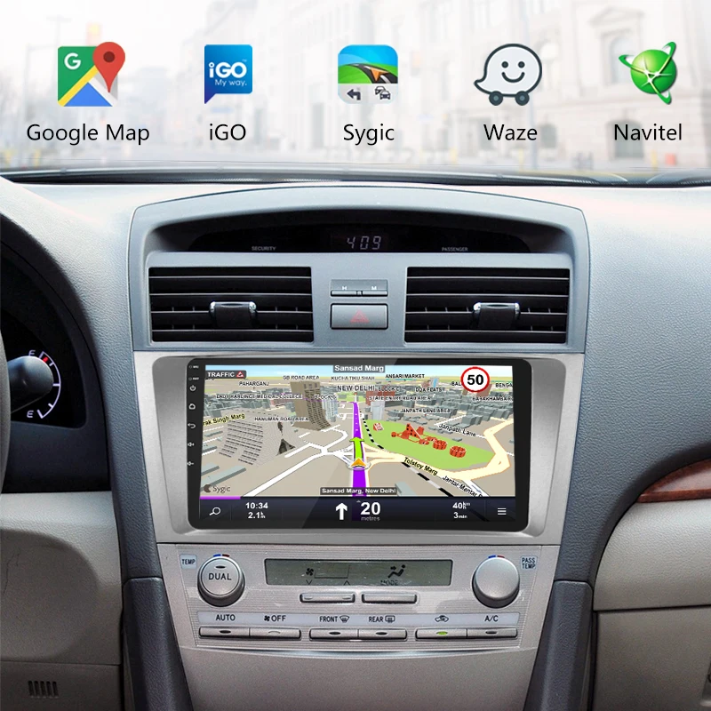 Автомобильный мультимедийный плеер Vtopek Android 2 din, Автомагнитола для toyota camry 2006-2011, gps навигация, DSP, стерео, 4G, сетевая головная установка