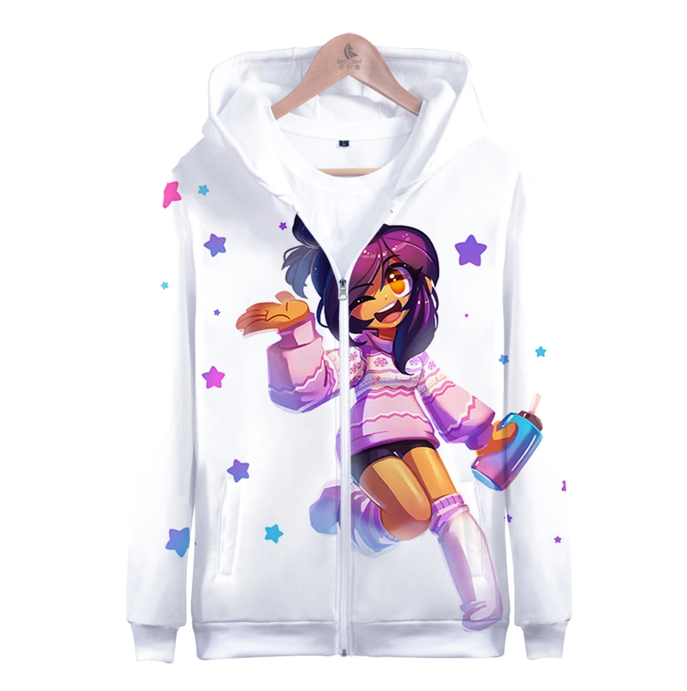 

Aphmau spring hot new 3D zipper letter design hoodie all-match longsleeved comfortable hoody sweatshirt casual zipper jacket top