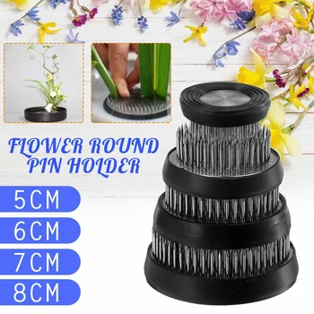 

4 Sizes Large Ikebana Needle Flower Frog Fixed Tools Floristry Round Pin Rubber Base Holder Floral Decor Pot