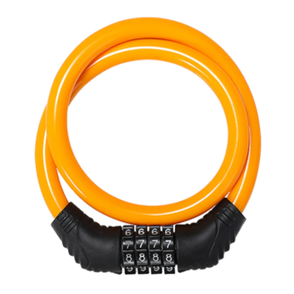 Замок цепи велосипеда комбинации пароль безопасности цифровой кабель скутер портативный SAL99 - Цвет: Ginger yellow