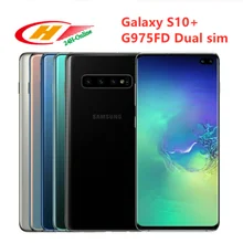 Мобильный телефон samsung Galaxy S10+ S10 Plus G975FD с двумя sim-картами Snapdragon 855, 8 ГБ ОЗУ, 128 Гб ПЗУ, четыре ядра, 6,4 дюймов, NFC, 4G LTE