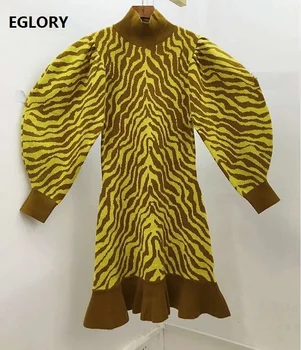 

Top Quality Wool Sweater Dress 2020 Autumn Winter Warm Dress Women Turtleneck Warm Wool Knitting Long Sleeve Casual Wool Dress