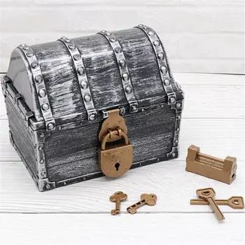 

Pirate Treasure Chest Pirate Box With 2 Locks Party Favors Kids Toy Boy Gift