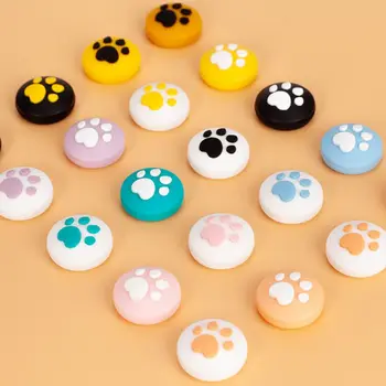 

4PCS Lovely Cat paw Non-slip Handle Thumb Caps for Nintendo Switch Rocker Cap Silicone Cat Claw Button Cap Game Accessories