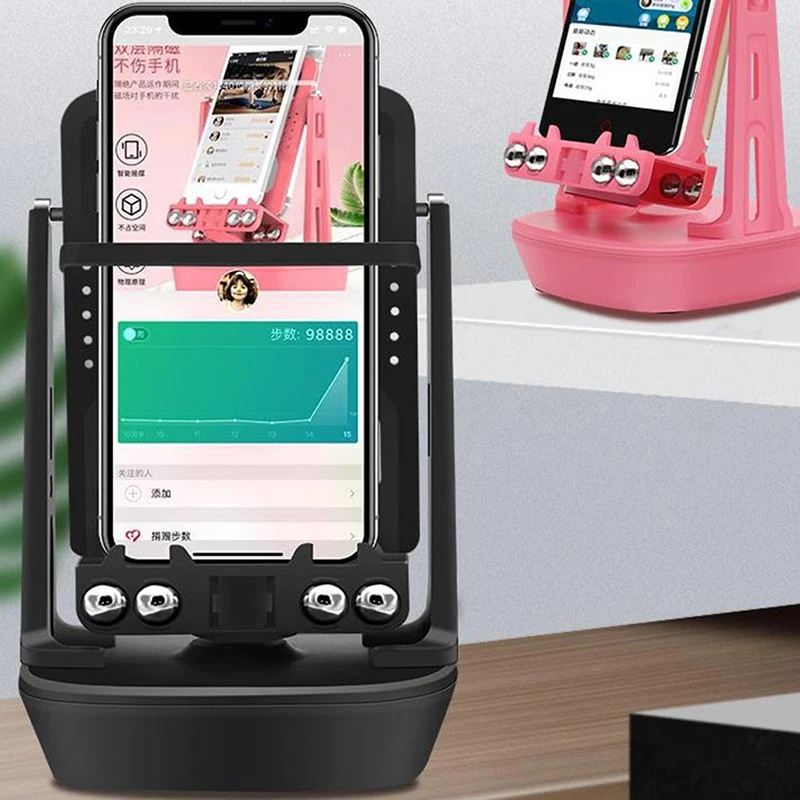 car mobile holder Shake Wiggle Device Automatic Swing Motion Mobile Phone Run Step Count Programs phone holder for desk