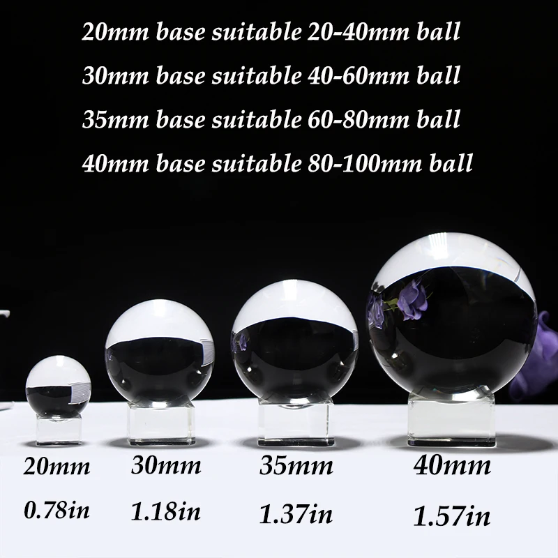 Прозрачный Простой хрустальный шар дисплей квадратное основание настольная