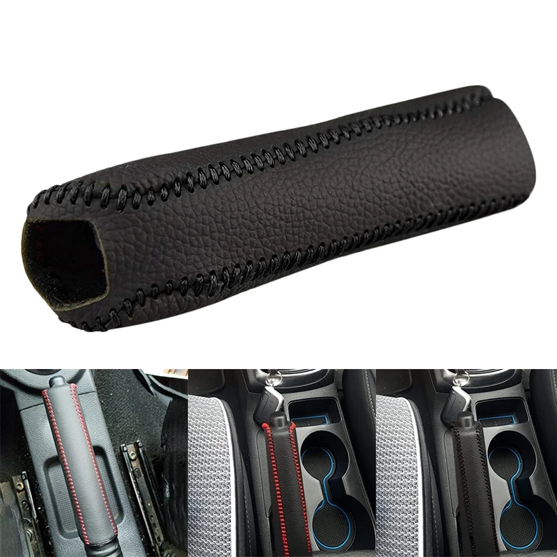 Car Leather Gear Handbrake Cover Shift Lever Cover for Kia K2 2011 2012 2013 2014 2015