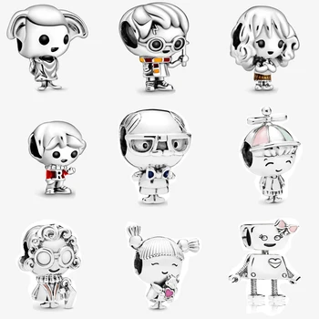 

2020 New Real 925 Sterling Silver Hermione Granger Charm Fit pandora Bracelet Bangle Ron Weasley Fine Charm Bead DIY jewelry