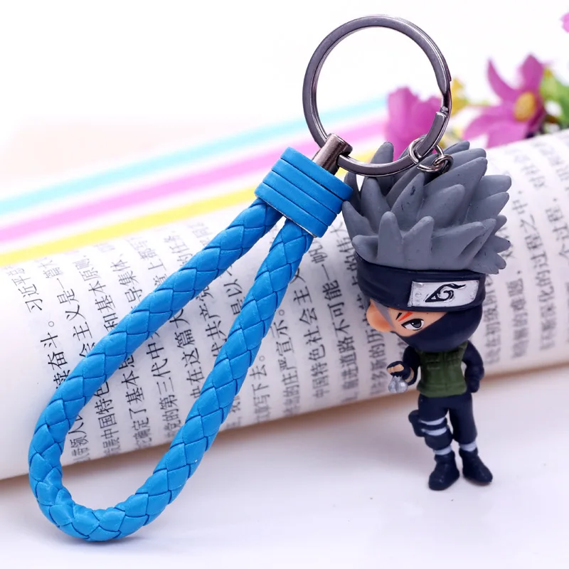 Горячее предложение брелок с символикой Наруто 3D Саске/Итачи/Какаши ПВХ ключи цепочки ключи кольца кулон аниме случайный 7 см кукла брелок