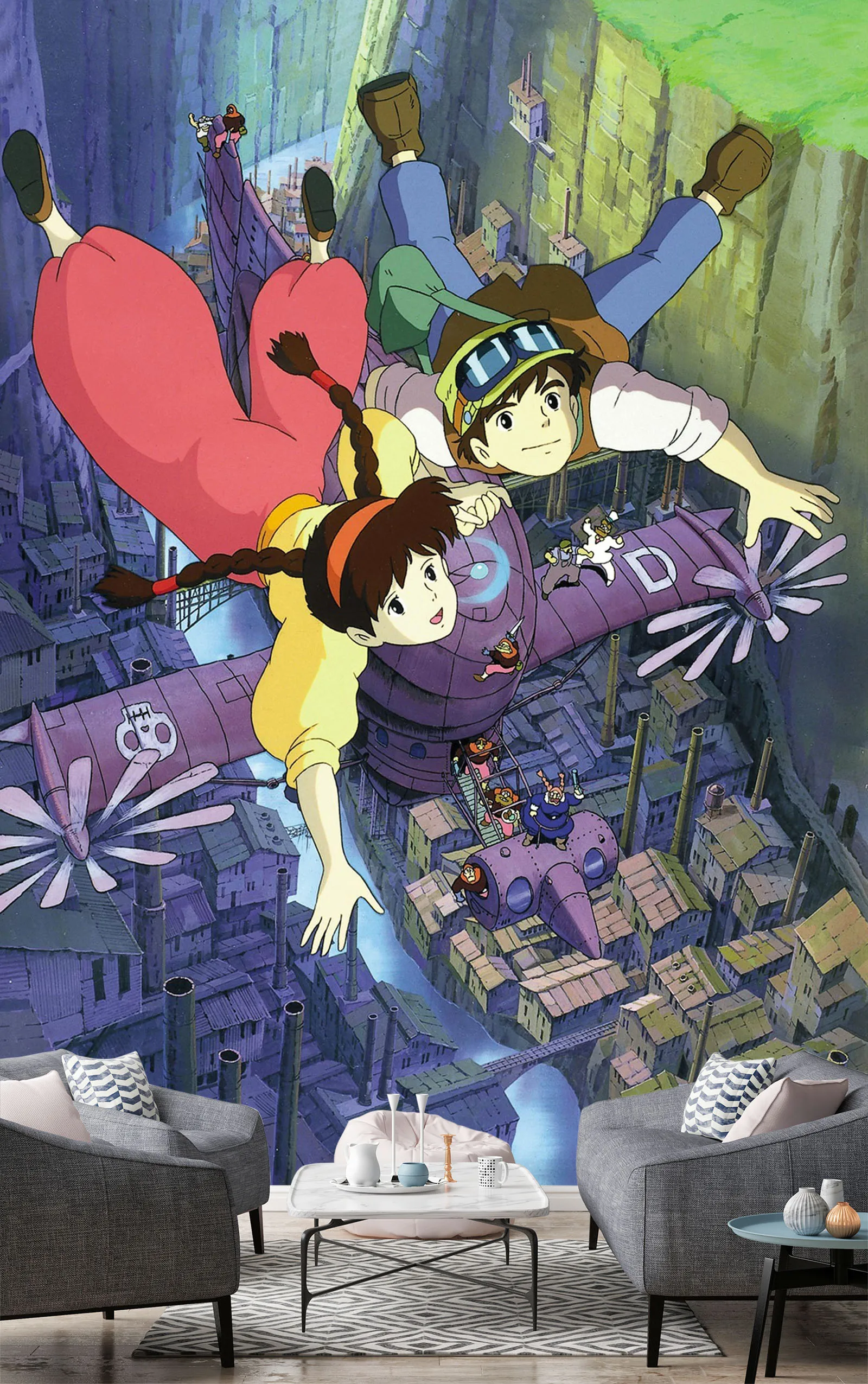 [Самоклеящийся] 3D Castle In The Sky 2231 в стиле японского аниме стены Бумага настенной печати настенные наклейки