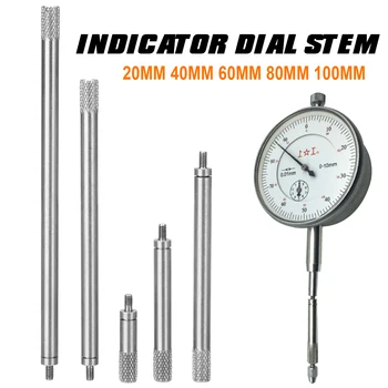 

5pcs M2.5 20 40 60 80 100mm HSS Indicator Dial Rod Dia 5mm Digital Indicator Extension Stem Rod Set for Height Gauge Depth Gauge