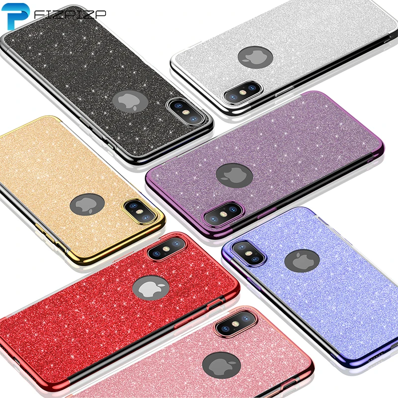 

Plating Bling Glitter Case for Apple iPhone XS Max XR X 7 8 Plus 6 6s Plus 5 5s SE Protective XS Max X XR Soft Silicone TPU Case