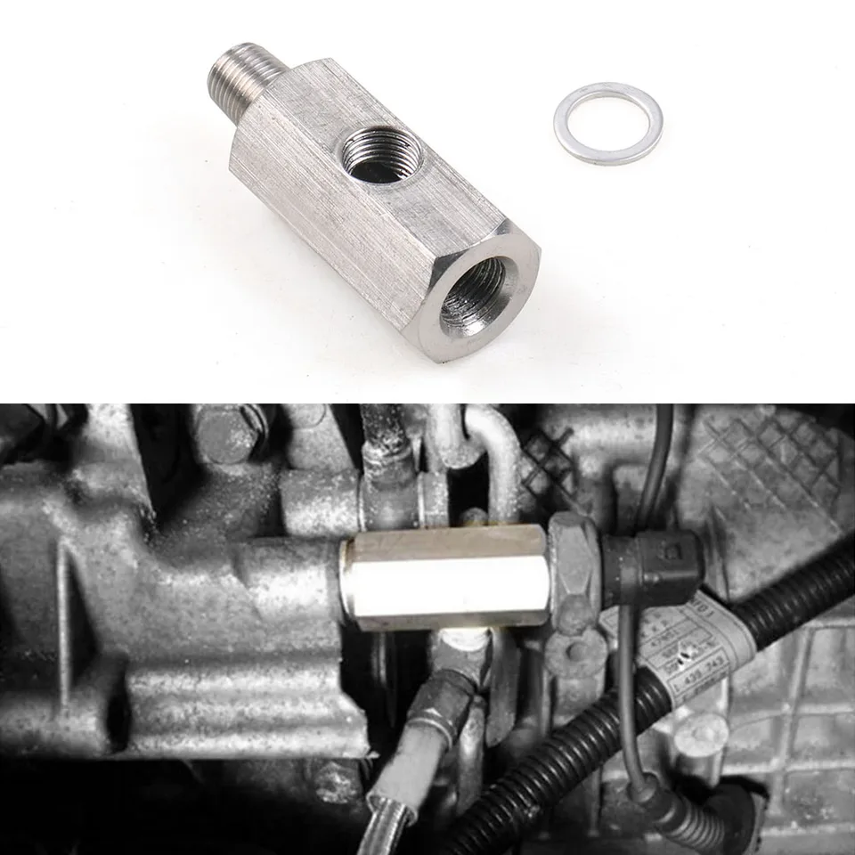 Yumfugu Oil Pressure Sensor Connector - 1/8" NPT T-Adapter Stainless Steel Fitting For Most Cars - View #4