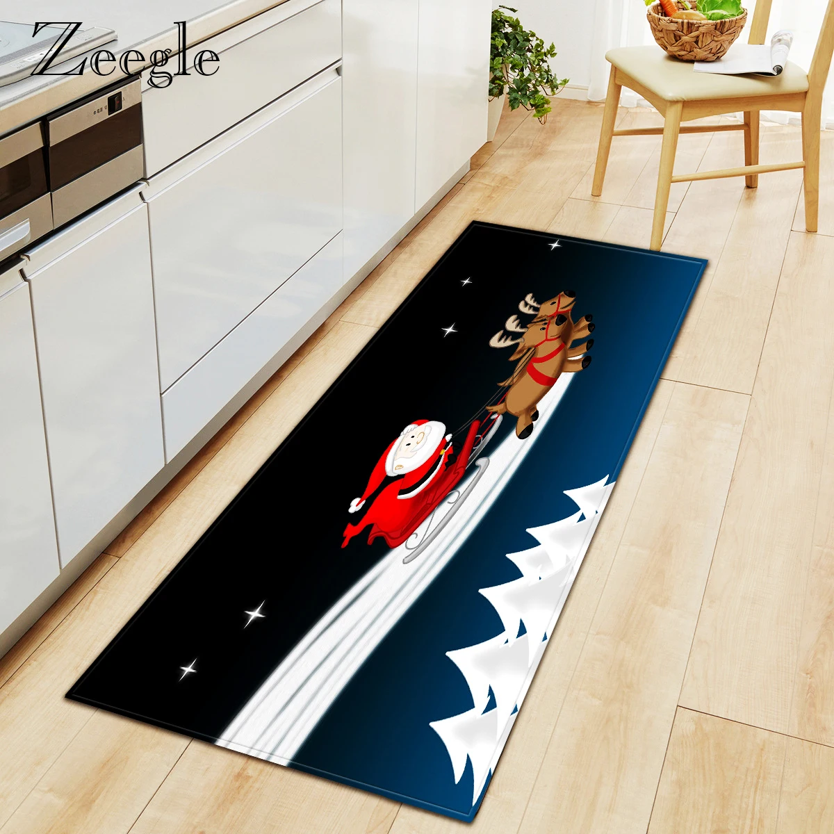 Christmas Rug Kitchen Carpet Child Carpet Decoration Living Room Rug Anti-slip Hallway Carpet Bathroom Doormat Soft Bedside Mat