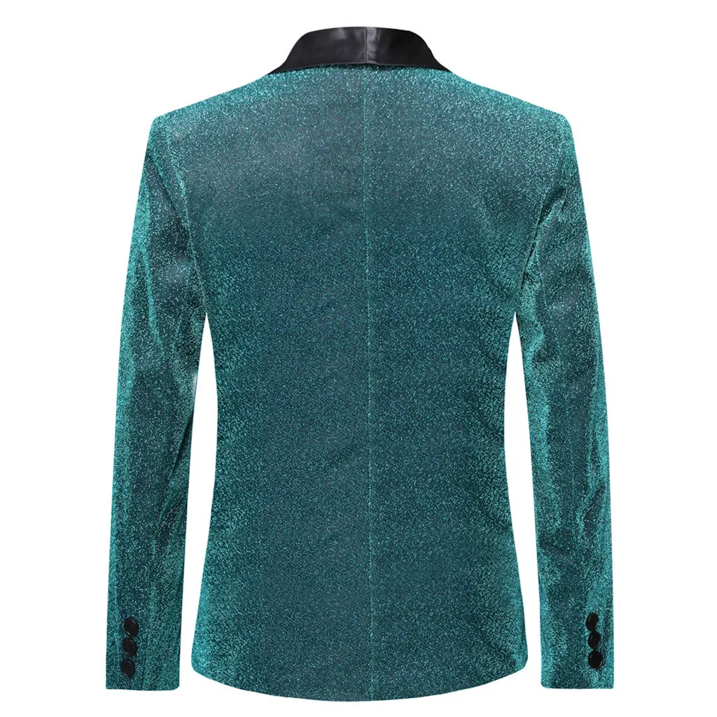 Fashion Men's Autumn Winter Casual Jacket Long Sleeve Performances Top Wedding Groom Singer Slim Fit Blazer Hombre 10.15