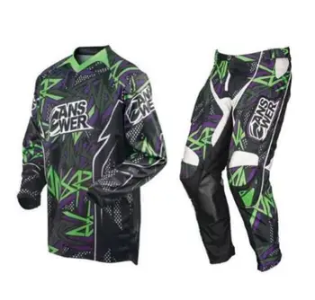 

purple with green Motocross Suits Mountain Bike Downhill Cycling DH MX MTB jerseys With pants Comb
