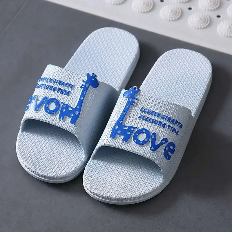 Cartoon love Summer Slippers Women Floor Family Shoes Flip Flops Home Floor Slippers Bathroom Bath Sandal Slippers Women Shoes