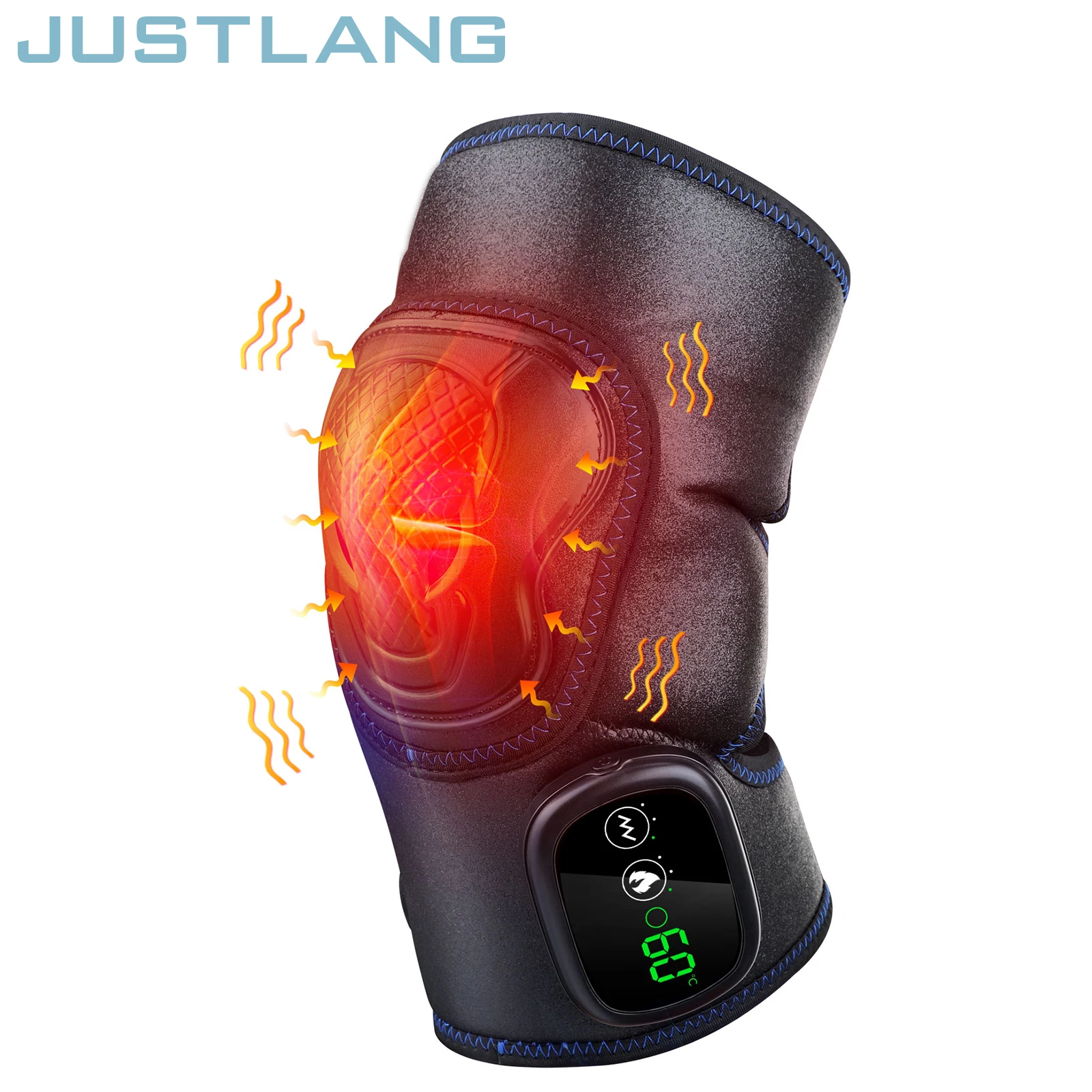 Justlang Electric Heating Knee Pads Pain Relief Support Brace Physiotherapy Therapy Joint Injury