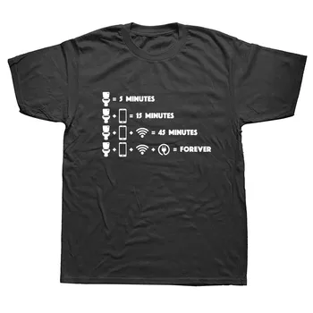 

Men's Summer T Shirts Short Sleeve Toilet Break Wifi Geek Nerd Lazy Funny Tees Short Sleeved Clothing Men Cool T-Shirts