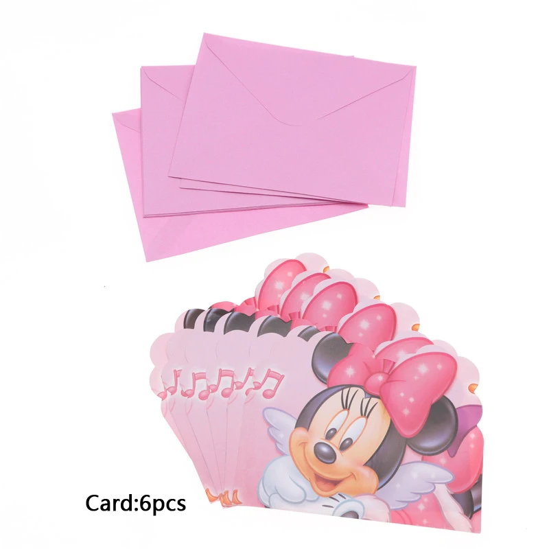 card Детские товары для дня рождения, тематический комплект с рисунком Минни Маус, комплект с платьем на день рождения и Рождество - Цвет: card