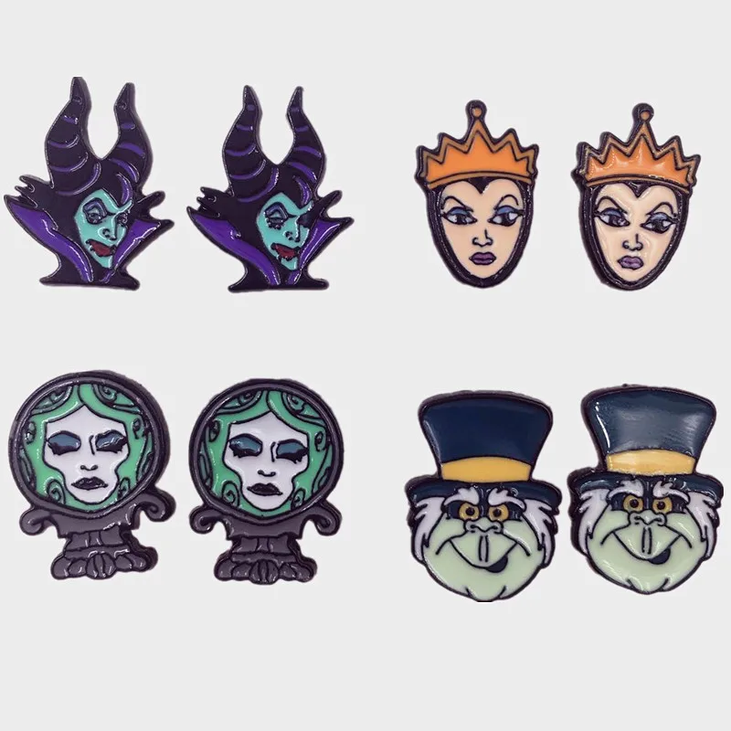 Maleficent2 Мода Аниме Сережка с героями мультфильмов милые серьги-гвоздики с животными для женщин девочек детские ювелирные изделия подарок