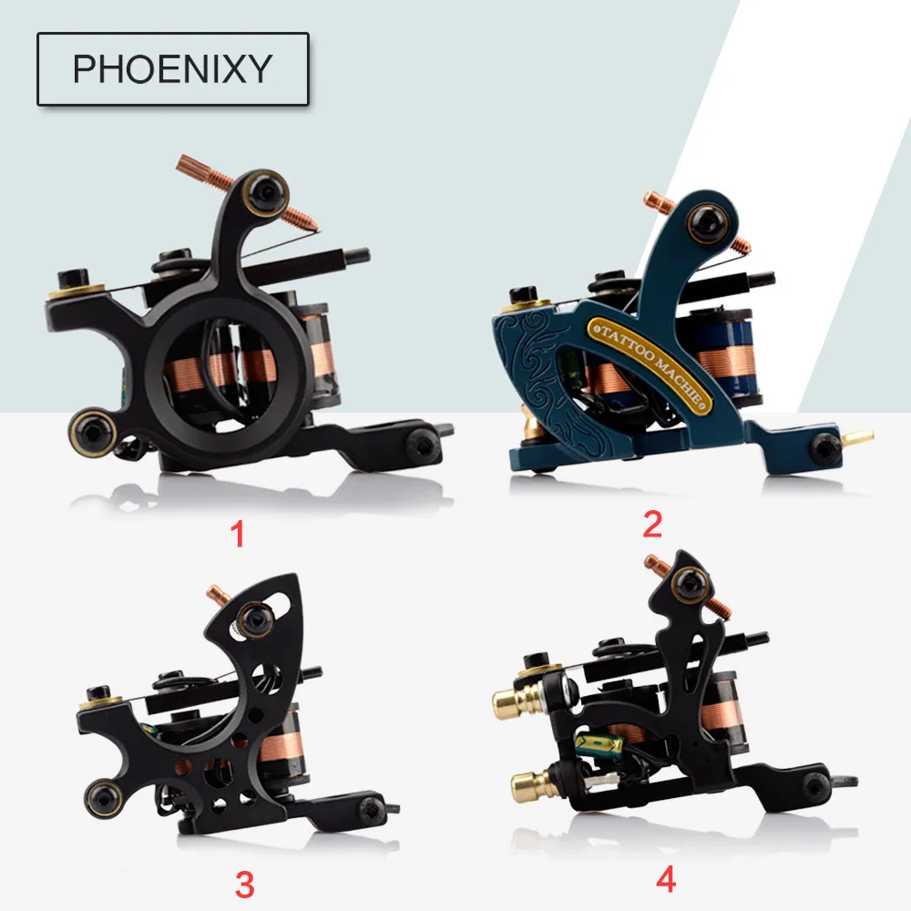 Kopen Compleet Tattoo Kit 1 Coils Guns 4 Kleuren Zwart Pigment Sets Power Tattoo Beginner Grips Kits Body Permanente Make Up Tattoo set