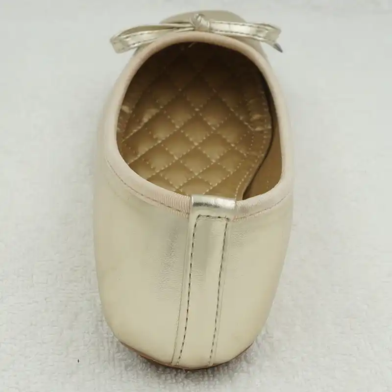 gold flat ballet shoes