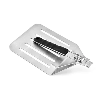 

Leaky Spatula Kitchen Cutter Folding Handle Stainless Steel Bakeware Portable Pizza Peel Bread Cake Hanging Hole Easy Clean Home