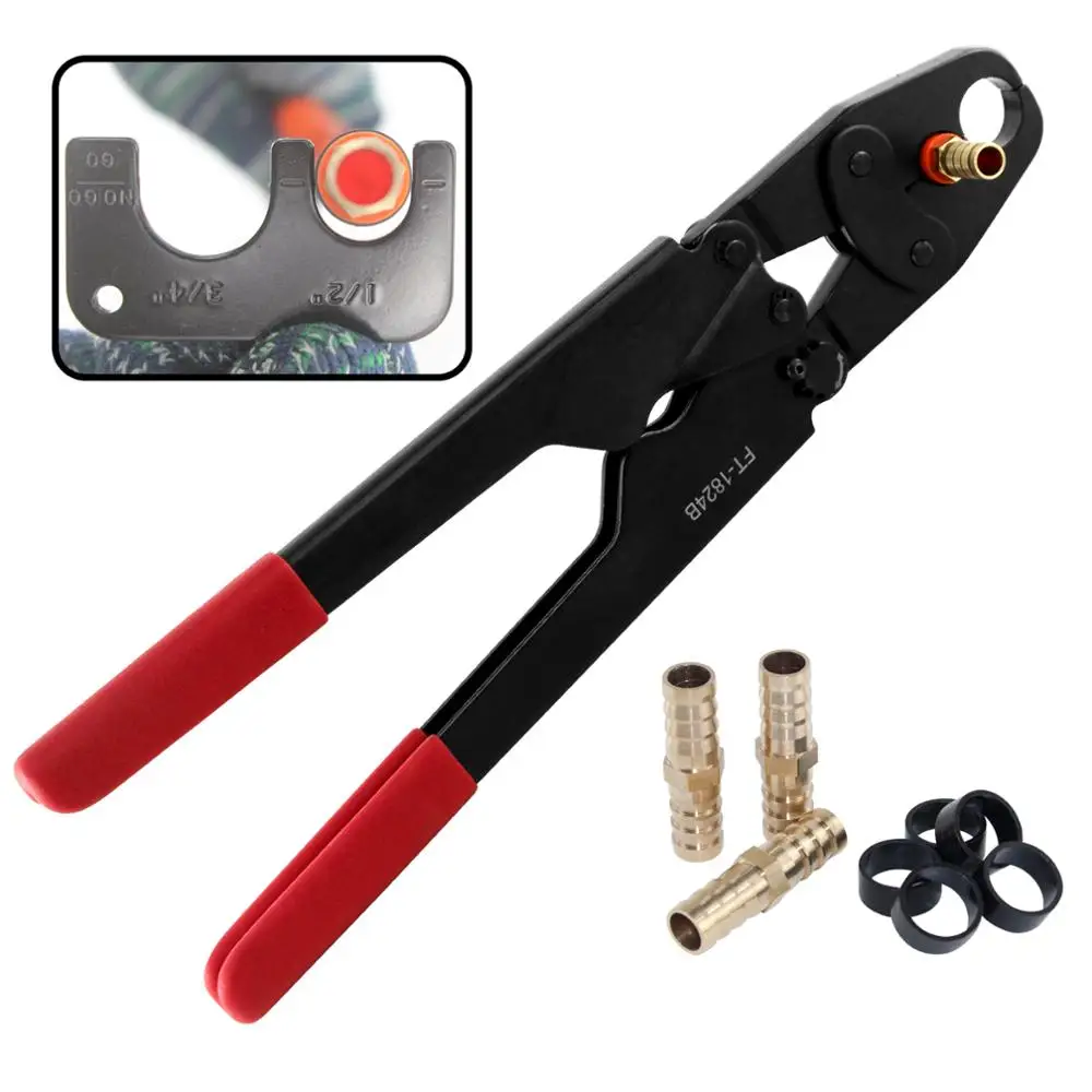 1/2 Inch and 3/4 Inch Combo Pex Pipe Crimping Tool Copper Crimp Ring