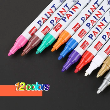 

2pcs/lot Waterproof Car Tyre Tire Tread CD 12 colors Metal Permanent Paint Marker Graffti Oily Marker Macador Caneta Stationery