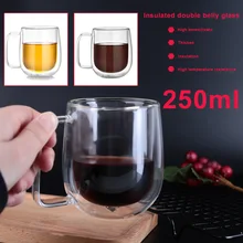 Высокая термостойкость стеклянная чашка против обжига большой живот двойное стекло друг офис идеальный Термостойкое стекло семья