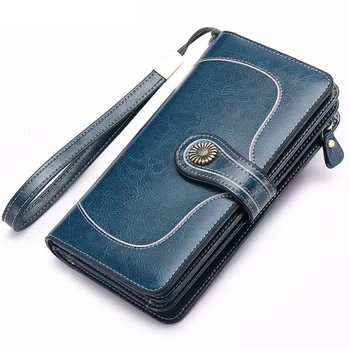 

Luxury Brand Cow Leather Women Wallets Female Long Wallet Zipper Purses Woman Clutch Bag Coin Purse Femme Money Bags Card Holder