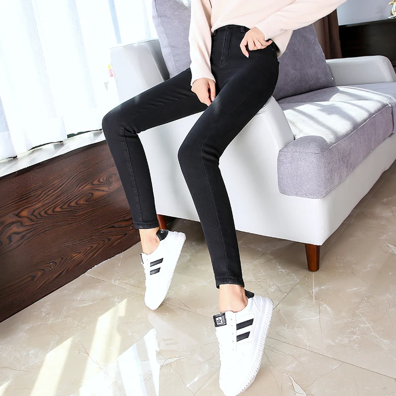 jeans female autumn high waist was thin nine pants trousers Korean autumn pencil pants