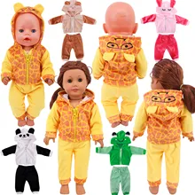 

Doll Clothes Pajamas Cute Animal Warm Suit For 18Inch American Doll&43Cm Born Doll For Generation Accessories,Toys For Children