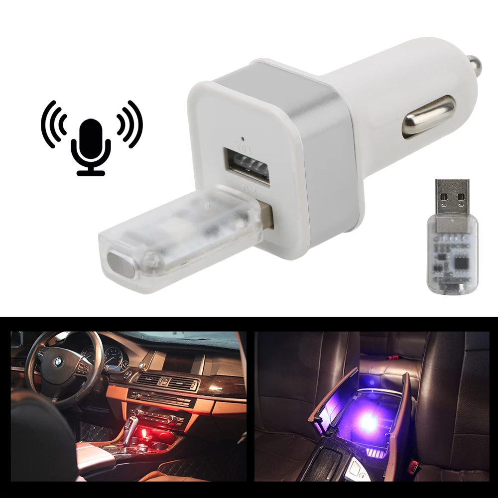 Luz de ambiente Universal para coche, Mechero con Control táctil por voz, efecto de luz USB, Lámpara decorativa automática, estilo de - AliExpress Automóviles y motocicletas