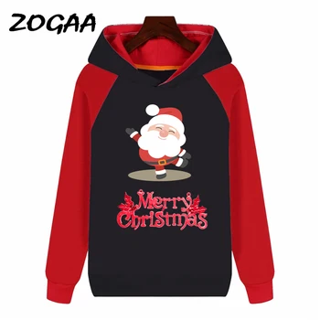 

ZOGAA 2019 Autumn Winter Warm Women Hoodies Merry Christmas Printing Full Sleeve Sweatshirts Tops Casual Ladies Cotton Pullovers