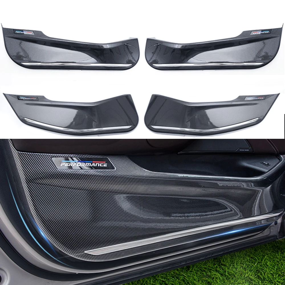 BMW 3 5 시리즈 F10 F11 X5 X6 도어 안티 킥 스티커 개조 도어 올 인클루시브 보호 도어 커버, 탄소 섬유 커버