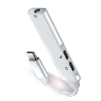 SOONHUA 3in1 Type C Adapter Type C Male To 3 5mm Jack USB C Headphone Jack PD Charge Adapters For Most Type C Phone Laptop
