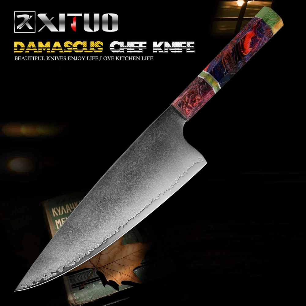  XITUO Chef Knife 67 Layer Japanese Damascus Steel 8 Inch Sharp Cleaver Slaughter Knives Kitchen Coo - 4000141306919